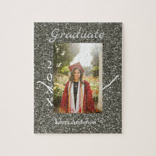 Puzzle Silverglitter foto graduación agregar texto de cla