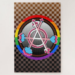 Puzzle Símbolo de anarquía de género, emblema en tablero