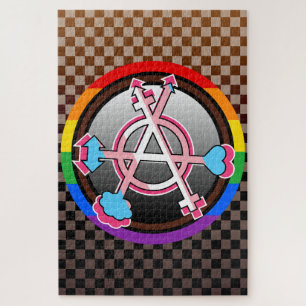 Puzzle Símbolo de anarquía de género, emblema en tablero