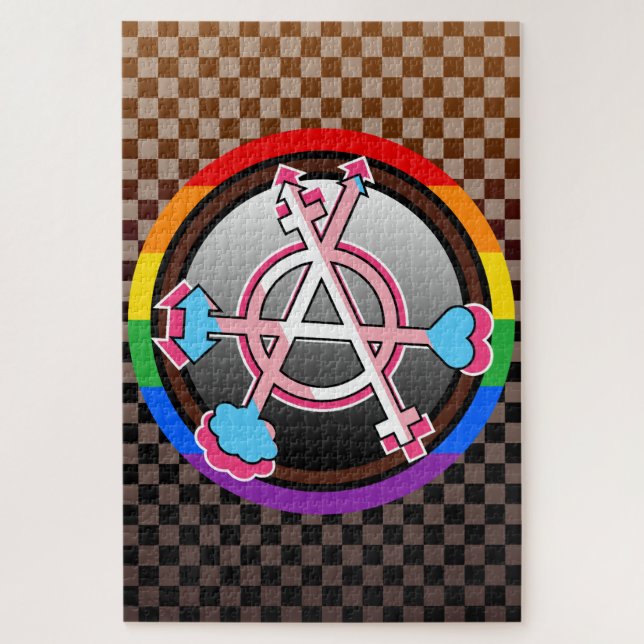 Puzzle Símbolo de anarquía de género, emblema en tablero  (Vertical)