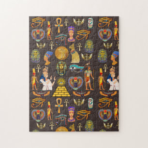 Puzzle Símbolo de patrón jeroglífico egipcio antiguo     
