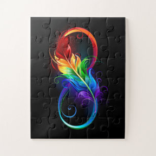 Puzzle Símbolo infinito con pluma arco iris