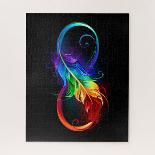 Puzzle Símbolo infinito con pluma arco iris