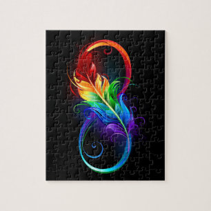Puzzle Símbolo infinito con pluma arco iris
