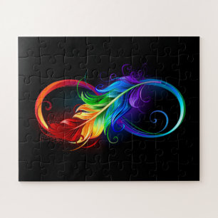 Puzzle Símbolo infinito con pluma arco iris