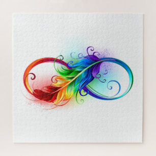 Puzzle Símbolo infinito con pluma arco iris