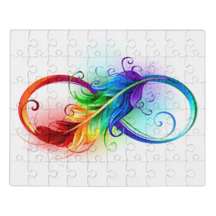 Puzzle Símbolo infinito con pluma arco iris