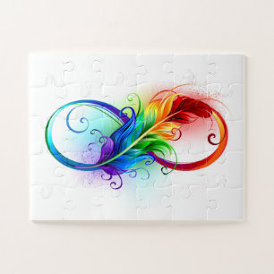 Puzzle Símbolo infinito con pluma arco iris
