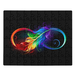 Puzzle Símbolo infinito con pluma arco iris