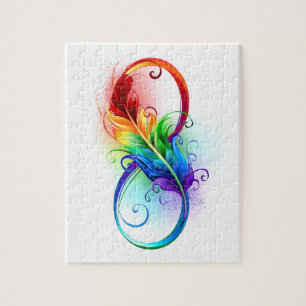 Puzzle Símbolo infinito con pluma arco iris