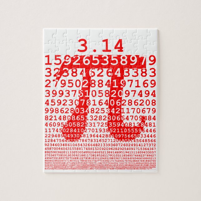 Puzzle Símbolo matemático del día pi del número rojo orig (Vertical)