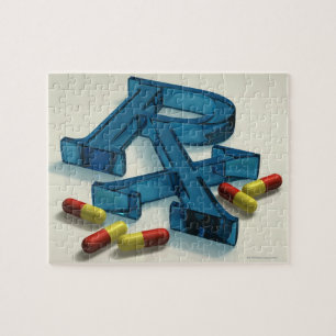 Puzzle Símbolo RX 3D con cápsulas