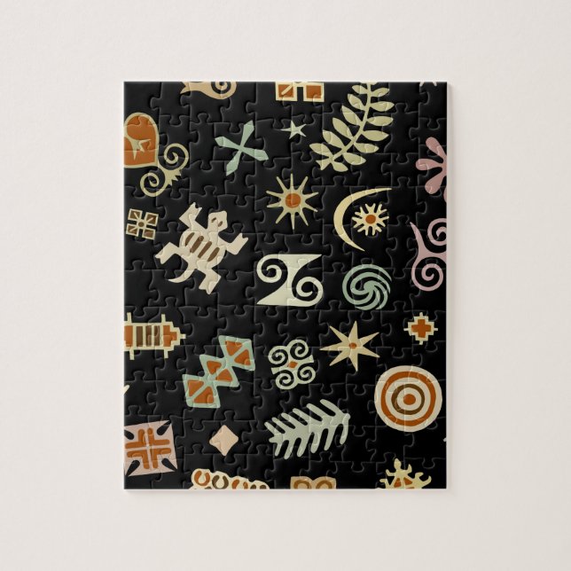 Puzzle Símbolos Adinkra africanos (Vertical)