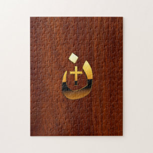 Puzzle Símbolos de la Cruz Cristiana Nazarena en Oro