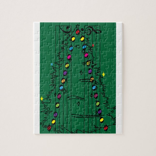 Puzzle Simetría musical, árbol de Navidad (Vertical)