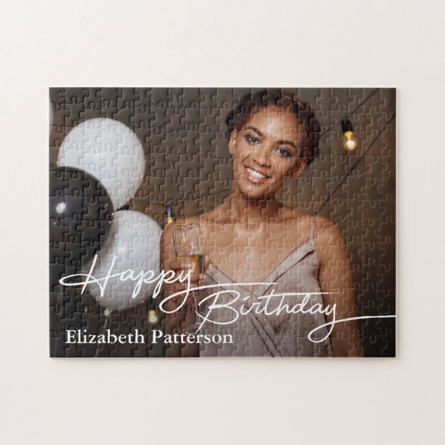 Puzzle Simple Classic Happy Birday Photo (Horizontal)