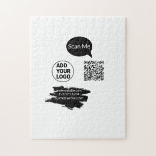 Puzzle Simple código qr minimalista agregar logo escanear
