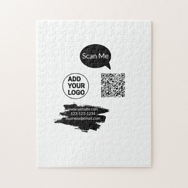 Puzzle Simple código qr minimalista agregar logo escanear (Vertical)