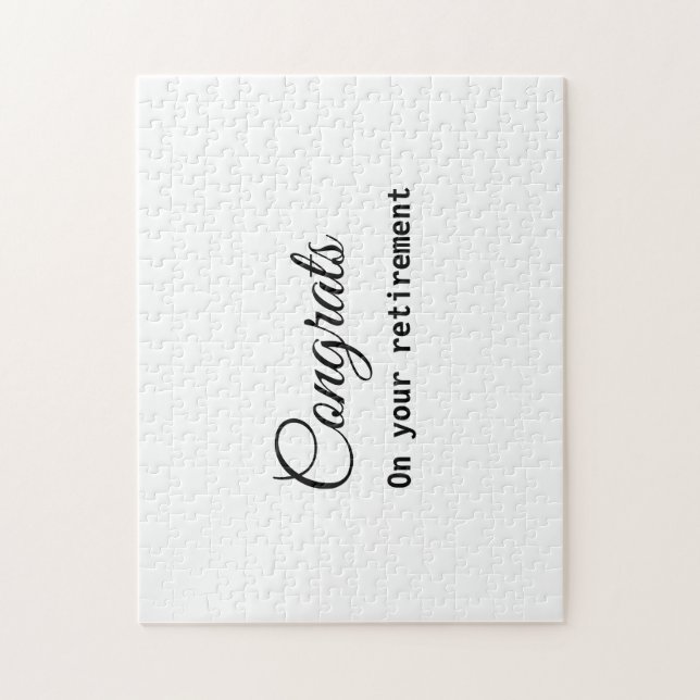 Puzzle Simple mínima felicitación retiro añadir nombre (Vertical)