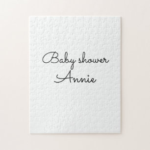 Puzzle simple minimal agrega tu nombre texto baby shower