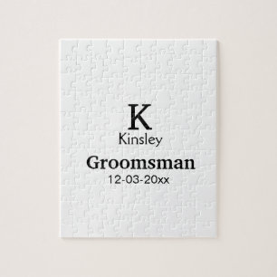Puzzle SIMPLE MINIMAL añada tu nombre personalizado groom