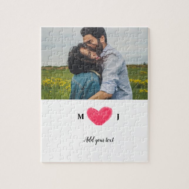 Puzzle simple mínimo añadir tu nombre foto monograma invi (Vertical)