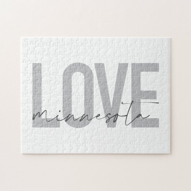 Puzzle Simple, modern, urban, cool design Love Minnesota (Horizontal)