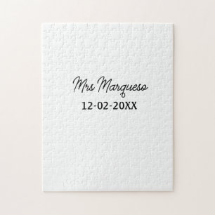 Puzzle simple monograma minimalista sra Sr nombre fecha a