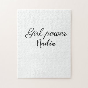 Puzzle simple poder de chica minimalista agregar nombre t