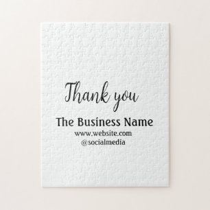 Puzzle Simple thank you add business name details text t