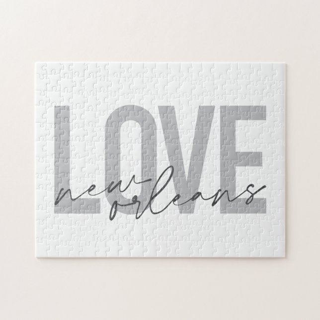 Puzzle Simple, urban, modern cool design Love New Orleans (Horizontal)
