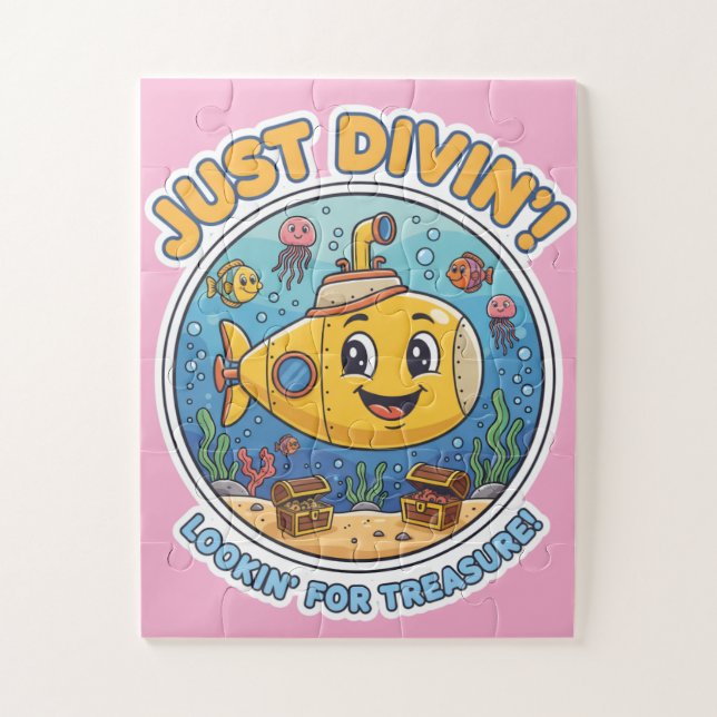 Puzzle ¡Simplemente divino! ¡Buscando tesoros! - Alegre (Vertical)
