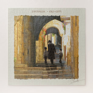 Puzzle Simta Jerusalem Old City Israel Oil Pintage ART