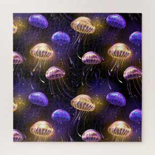 Puzzle Sin soldadura con medusas brillantes