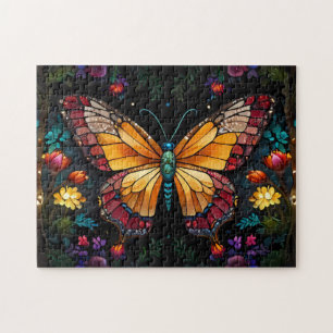 Puzzle Sinfonía de Crepúsculos: mariposa en un jardín cós