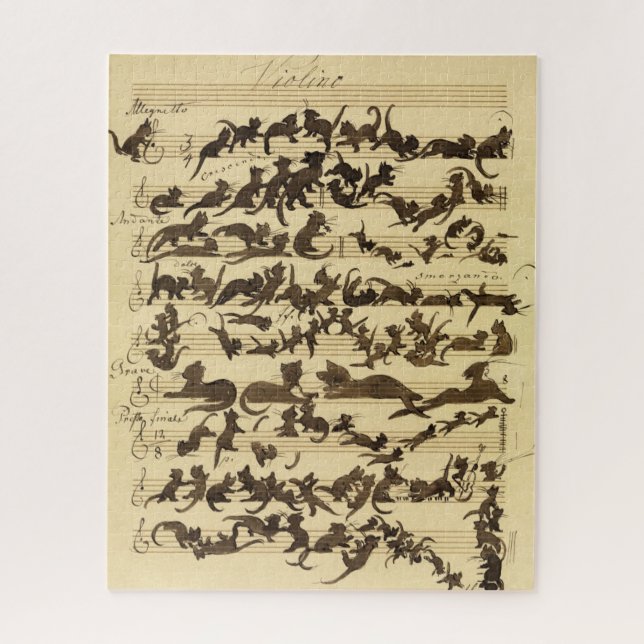 Puzzle Sinfonía del gato por Moritz von Schwind (Vertical)