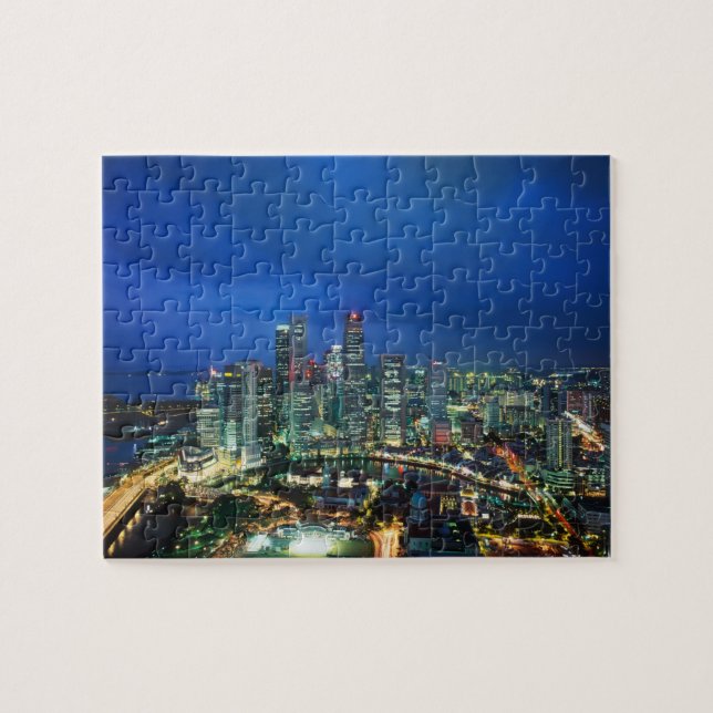 Puzzle Singapur Skyline de noche, Singapur (Horizontal)