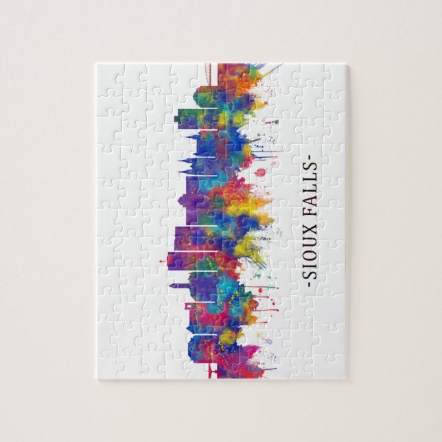 Puzzle Sioux Falls South Dakota Skyline (Vertical)