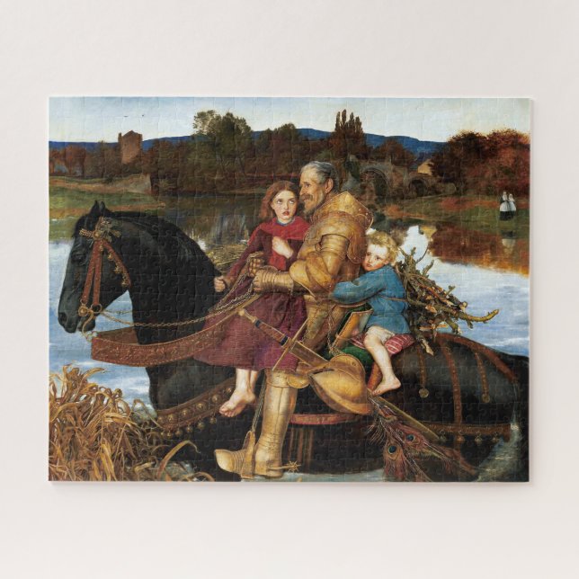 Puzzle Sir Isumbras en el Ford c. 1857 por John Millais (Horizontal)