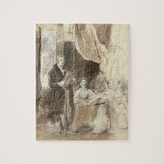 Puzzle Sir Robert Peel que lee a la reina Victoria (Vertical)
