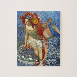Puzzle Sirena Acuario Arte Azul Gótico