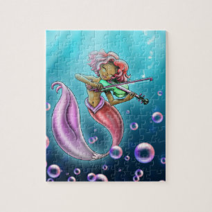 Puzzle Sirena afroamericana y violín