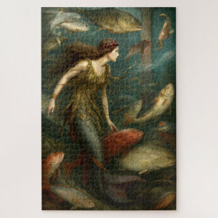 Puzzle Sirena Bajo El Mar Con Peces
