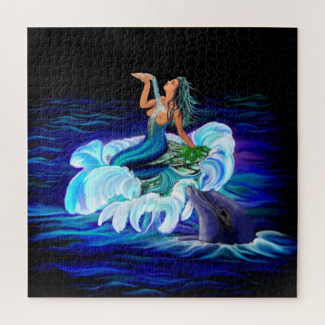 Puzzle Sirena con delfín (Vertical)