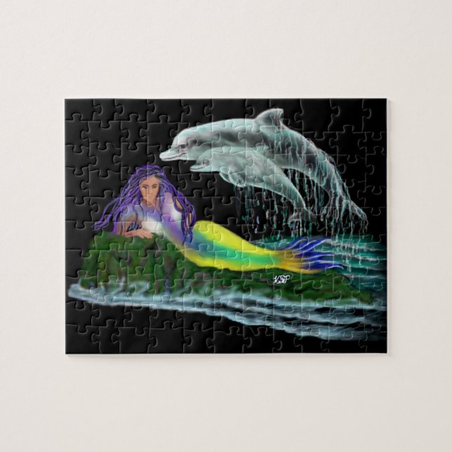 Puzzle Sirena con delfines (Horizontal)