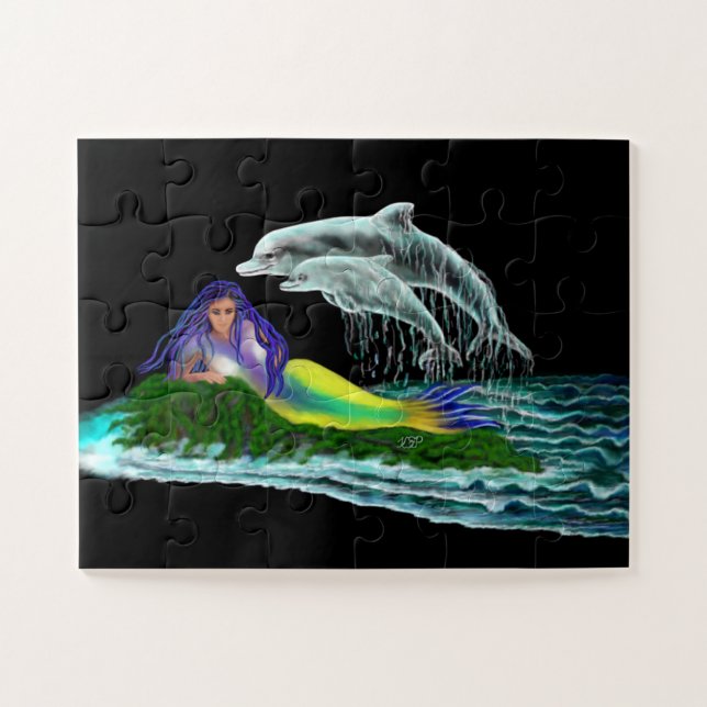 Puzzle Sirena con delfines (Horizontal)
