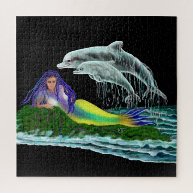 Puzzle Sirena con delfines (Vertical)
