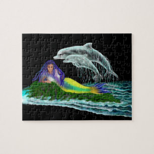 Puzzle Sirena con delfines