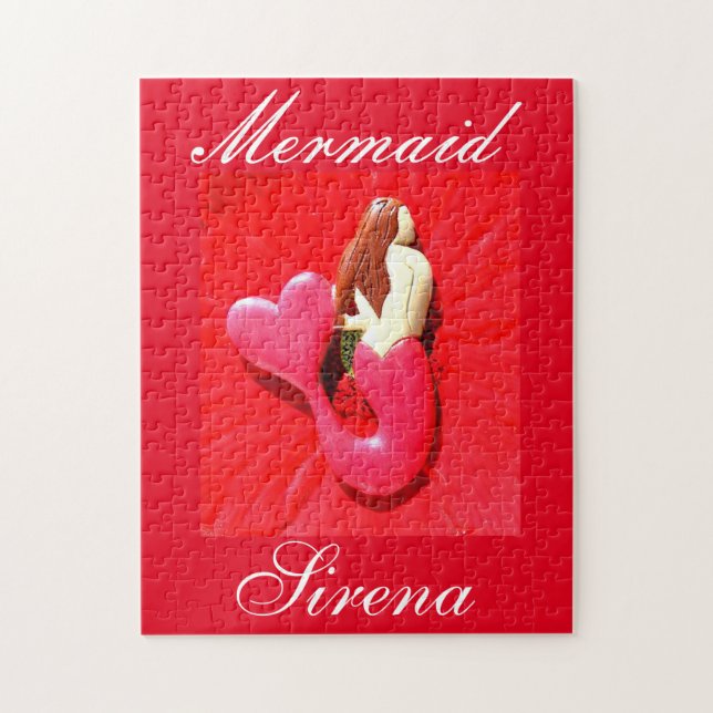 Puzzle sirena de cola roja (Vertical)