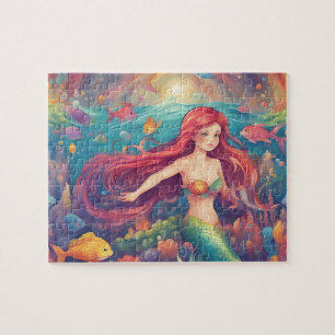 Puzzle Sirena de color de agua suave